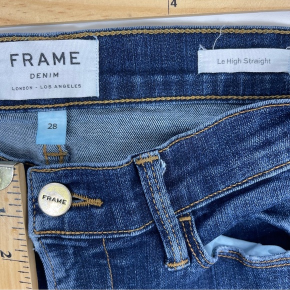 FRAME Jeans Sz 28 Le High Straight Snap Away Maribel Womens - Picture 11 of 12